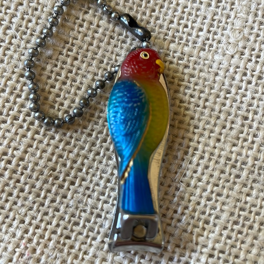 Vintage Parrot keychain souvenir nail clipper